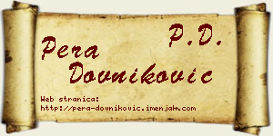 Pera Dovniković vizit kartica